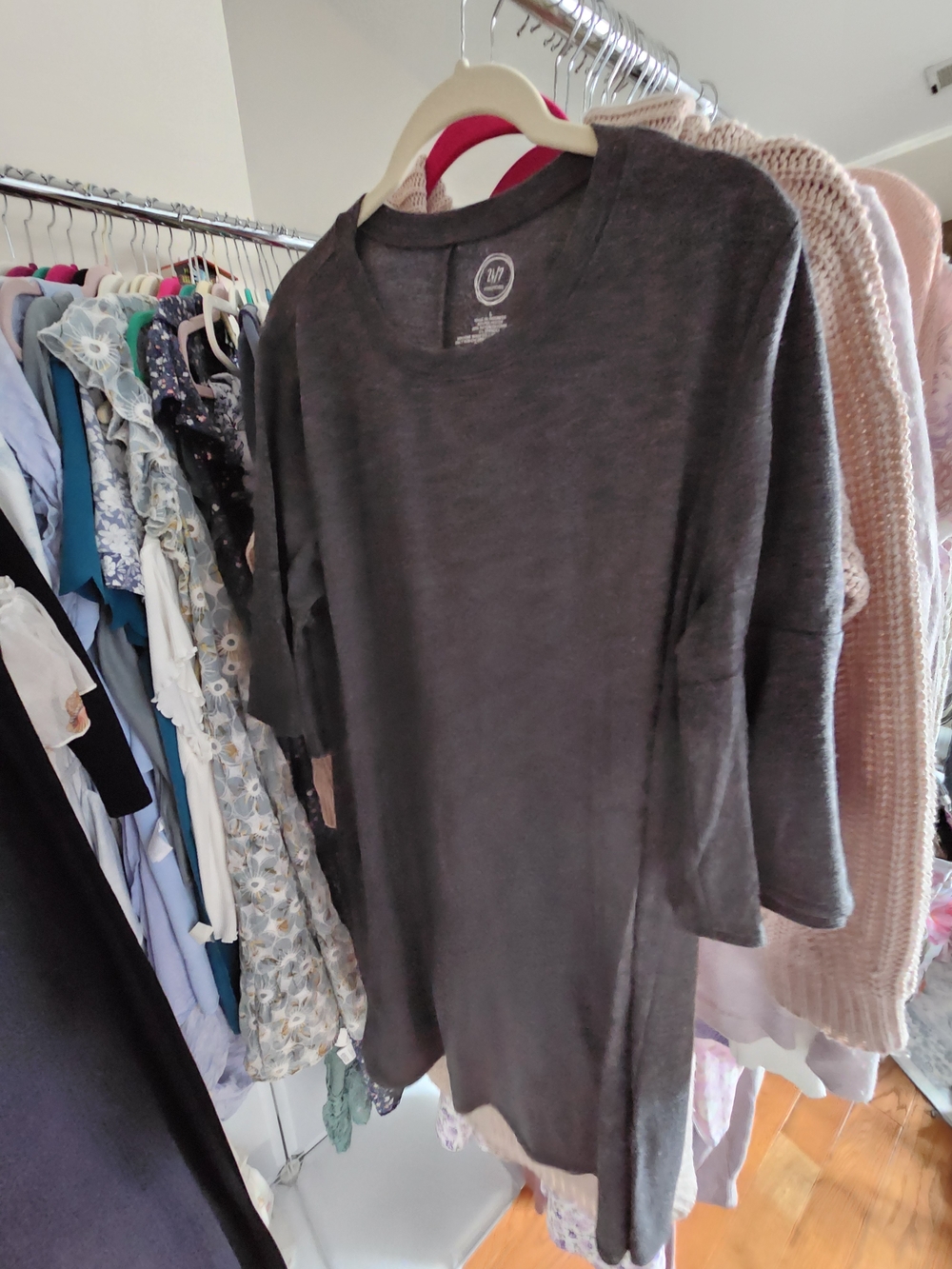 Maurices Charcoal Gray Long Sleeve Tunic Top